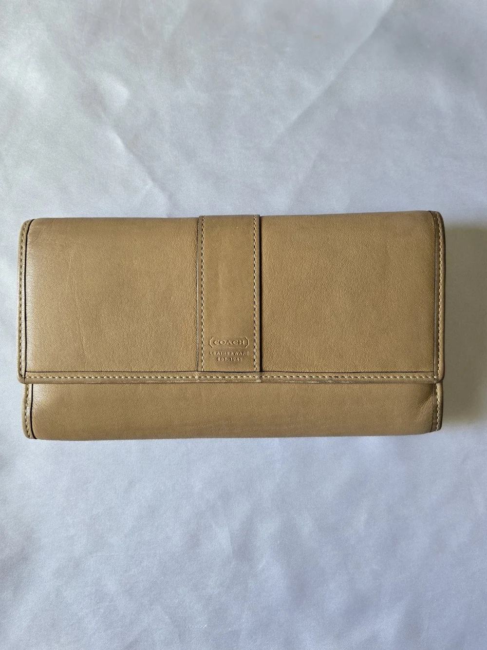 Coach Tan Leatherware Checkbook Wallet